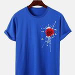 Splash Ink Rose Print T-Shirt