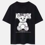 Slogan Bear Print Drop Shoulder Oversize T-Shirt