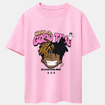 Cartoon Character Slogan Print Drop Shoulder Oversize T-Shirt