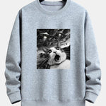 Universe UFO Cat Print Relax Fit Sweatshirt