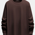 Basic Long Sleeve Heavy Weight Arc Hem T-Shirt