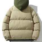 Contrast Zip Up Hooded Puffer Coat