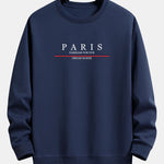 Stripe Paris Slogan Print Relax Fit Sweatshirt