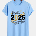 Regular Fit New Year 2025 Print Cotton T-Shirt
