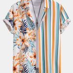Tropical Stripe Panel Shirt & Swim Shorts