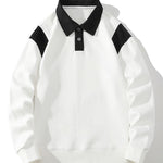 Contrast Polo Sweatshirt