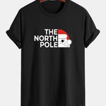 Regular Fit Santa Claus Slogan Print Cotton T-Shirt