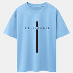 California Stripe Print Drop Shoulder Oversize T-Shirt
