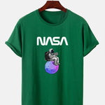 Astronaut Reading Book Print T-Shirt