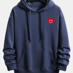 Heart Shaped Smiley Face Print Relax Fit Hoodie
