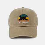 Black Cat Pattern Casual Decoration Washed Cotton Baseball Cap