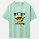 PEW PEW MADAFAKAS Chicken Print Drop Shoulder Oversize T-Shirt