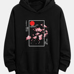 Cherry Blossom Slogan Print Relax Fit Hoodie