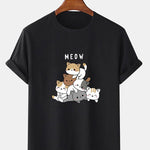 Cute Cat Print T-Shirt