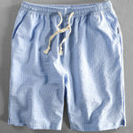 Cotton Drawstring Striped Shorts