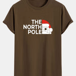 Santa Claus Slogan Print Cotton Arc Hem T-Shirt