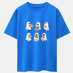 Ghost Reading Book Print Drop Shoulder Oversize T-Shirt