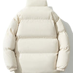 Funnel Neck Corduroy Puffer Coat
