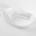 3 Pieces Long Sleeve Knitted Waffle Mock Neck T-Shirts