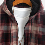 Teddy Fleece Lined Flannel Plaid Hoodie