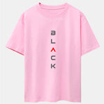 Black Print Drop Shoulder Oversize T-Shirt