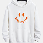 Smiley Face Slogan Print Relax Fit Hoodie