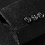 Quilted Lined Wool Blend Lapel Overcoat