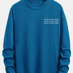 Long Sleeve Slogan Print Cotton T-Shirt