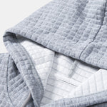 3 Pieces Long Sleeve Waffle Hooded Arc Hem T-Shirts