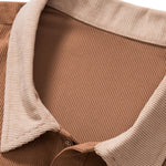 Color Block Corduroy Polo Shirt