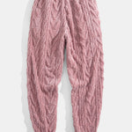 Geometric Jacquard Teddy Hoodie & Jogging Pants