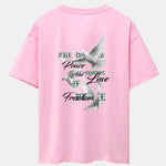 Dove Slogan Back Print Drop Shoulder Oversize T-Shirt