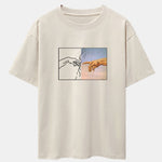 Create Adam Print Drop Shoulder Oversize T-Shirt