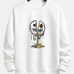 Colorful Dissolving Smiley Print Relax Fit Sweatshirt