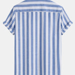 Striped Cotton Blend Button Up Shirt