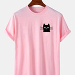 Cat Face Print T-Shirt