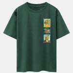 Sunflower Oil Painting Print Drop Shoulder Oversize T-Shirt