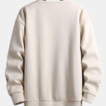 Letter Print Suede Crew Neck Sweatshirt