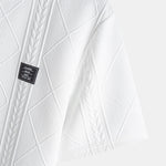 Short Sleeve Geometric Jacquard Arc Hem T-Shirt & Shorts
