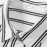 Linen Look Striped Button Up Shirt & Straight Leg Linen Pants