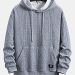 Relax Fit Geometric Jacquard Hoodie