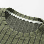 Long Sleeve Knit Ribbed T-Shirt