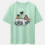 Car Island Print Drop Shoulder Oversize T-Shirt