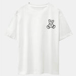 Bear On Vacation Print Drop Shoulder Oversize T-Shirt