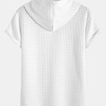 Waffle Hooded Arc Hem T-Shirt