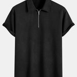 Stripe Jacquard Zip Up Polo & Shorts