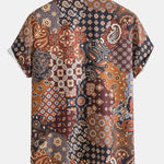 Paisley Patchwork Print Button Up Shirt & Shorts