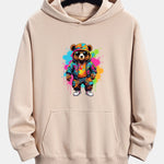 Ink Bear Print Relax Fit Hoodie