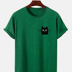 Cat Face Print T-Shirt