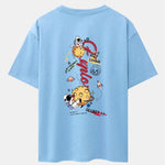 Planet Astronaut Print Drop Shoulder Oversize T-Shirt